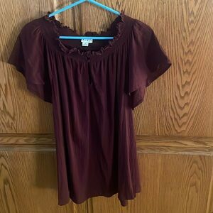 Eggplant/maroon peasant top